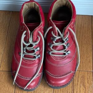 Josef Seibel Red Leather ankle boots Size 38
